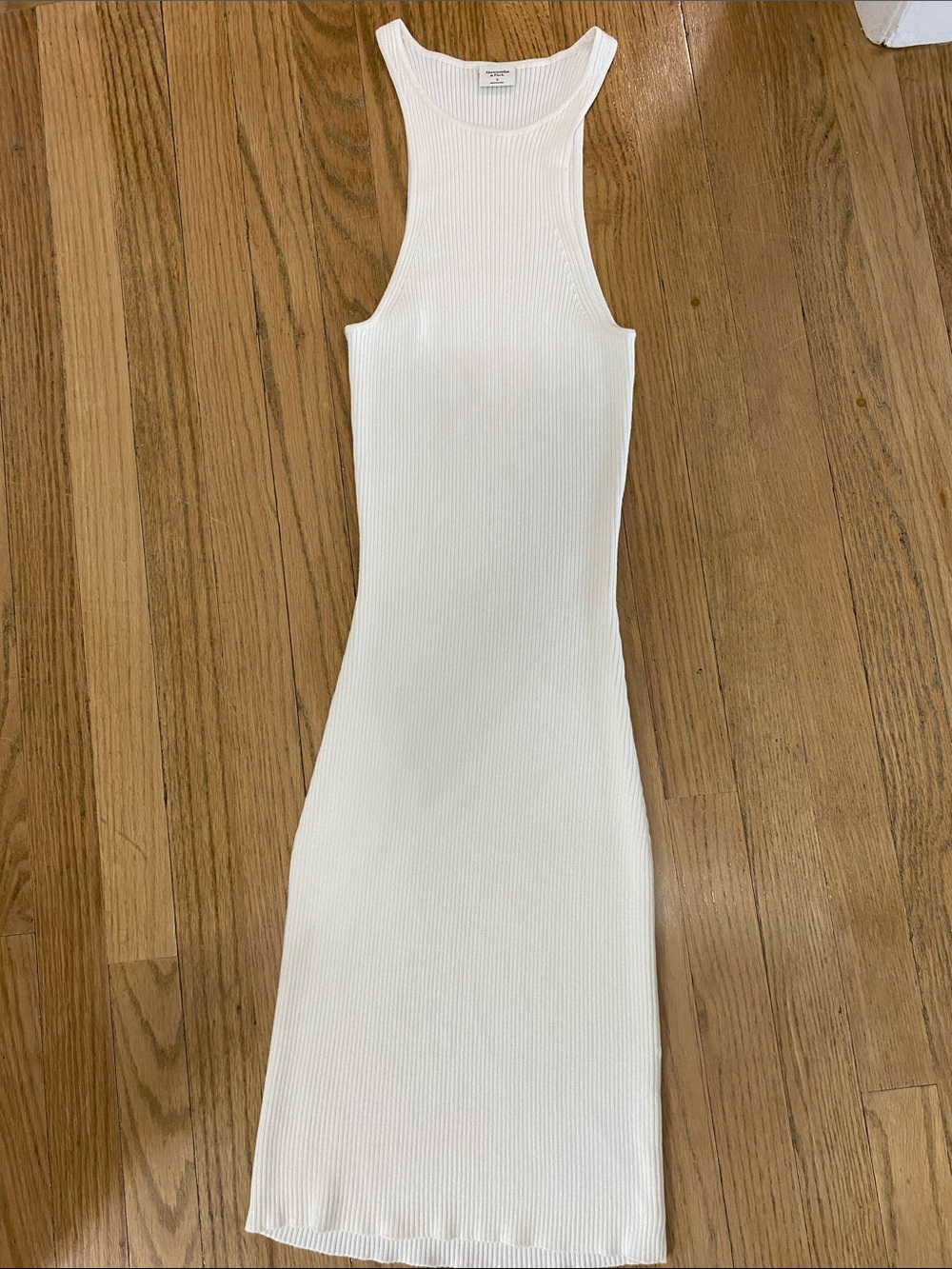 Cream Ribbed Tank Dress